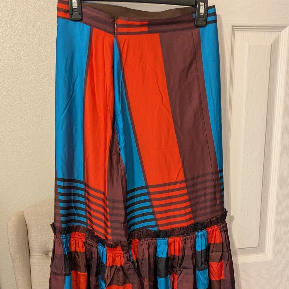 Anthropology Color Block Midi Skirt
